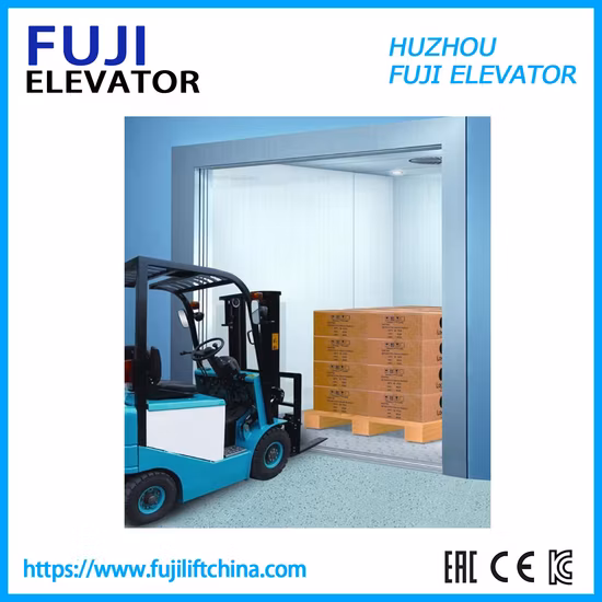 FUJI 3000kg 0.5m/S Passenger Cargo Warehouse Freight Elevator with Good Quality Vvvf Control with Machine Room