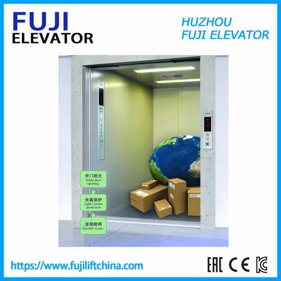 FUJI 3000kg 0.5m/S Passenger Cargo Warehouse Freight Elevator with Good Quality Vvvf Control with Machine Room