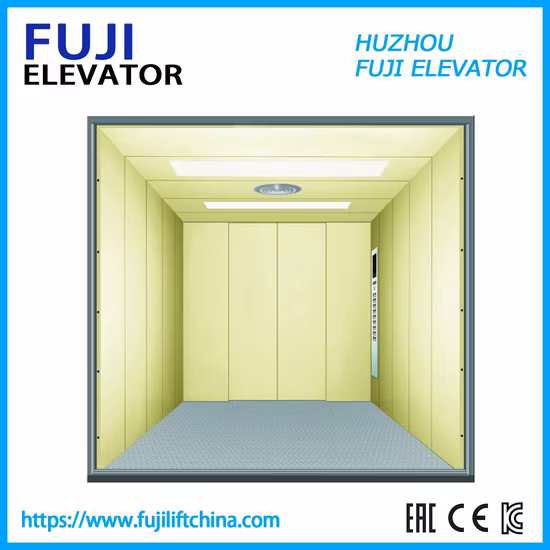 FUJI 3000kg 0,5m/S Almacén de carga de pasajeros Ascensor de carga con control Vvvf de buena calidad con sala de máquinas